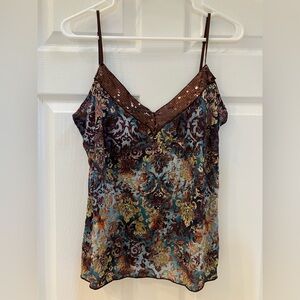 Brown and Blue Patterned Camisole
